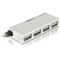 USB hub met 4 poorten - USB2.0 - busgevoed / wit/zilver - 0,20 meter