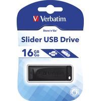 Verbatim Slider USB-Stick 16GB Schwarz 98696 USB 2.0