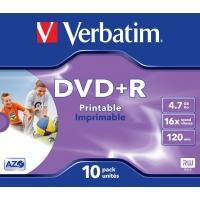 1x10 Verbatim DVD+R 4,7GB Jewel 16x Speed, printable