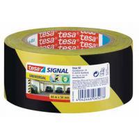 Tesa waarschuwingstape Universal, ft 50 mm x 66 m, geel/zwart