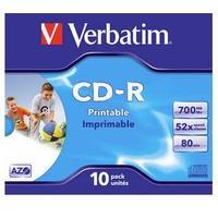 1x50 Verbatim DVD-R 4,7GB 16x wide silver inkjet printable