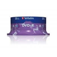 1x25 Verbatim DVD+R 4,7GB 16x Speed, matt silver