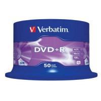 1x50 Verbatim DVD+R 4,7GB 16x Speed, matt silver