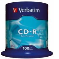 1x100 Verbatim Data Life CD-R 80 700MB, 52x Speed, Spindel