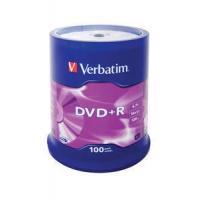 1x100 Verbatim DVD+R 4,7GB 16x Speed, matt silver