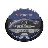 1x10 Verbatim M-Disc BD-R BluRay 25GB 4x Speed Cakebox printable