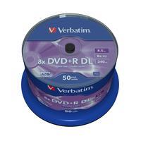 1x50 Verbatim DVD+R Double Layer 8x Speed, 8,5GB matt silver