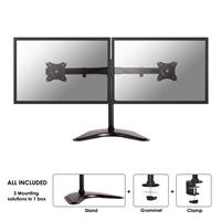 NewStar NM-D335DBLACK Monitor-tafelbeugel 2-voudig 25,4 cm (10) - 68,6 cm (27) Kantelbaar, Zwenkbaar