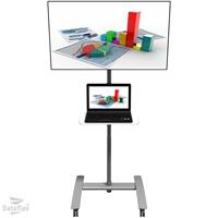 Dataflex Trolley VIEWMATE COMBO AV, voor één monitor, zilverkleurig