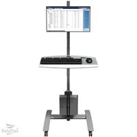 Dataflex Gegevensinvoer-trolley VIEWMATE COMBO, voor monitor, toetsenbord, Small Form Factor pc, zilverkleurig