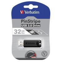 verbatim Pin Stripe 3.0 USB-Stick 32GB Schwarz USB 3.0