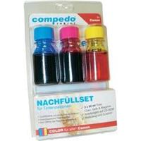 Compedo Canon color: 3 x 50 ml Tinte, cyan, magenta und gelb