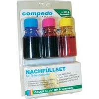Compedo Lexmark color: 3 x 50 ml Tinte, cyan, magenta und gelb