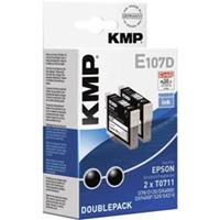 KMP Inkt vervangt Epson T0711 Compatibel 2-pack Zwart E107D 1607,4021
