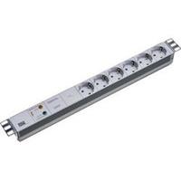 Bachmann 333.402 - 19-inch power strip, multiple socket 6-pin Schuko, 1x full unit protection, aluminum, 333.402