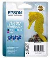 Epson T048C bk + 2-clr inktpatroon origineel (3 st)