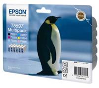 Epson T5597 bk/c/m/y/pc/pm inktpatroon origineel (6 st)