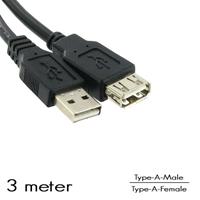 Intronics USB 2.0 verlengkabel USB A man - USB A vrouw zwart 3 m