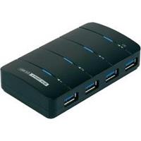 renkforce 4 Port USB 3.0-Hub mit Schnellladeport, mit Status-LEDs Schwarz