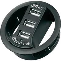 Bureaudoorvoer met USB Hub 3-poorts