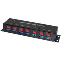 renkforce 7 Port USB 3.0-Hub Metallgehäuse, einzeln schaltbar, zur Wandmontage Schwarz