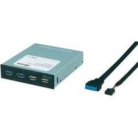 Akasa 4 Port USB 3.0-, USB 2.0-Fronteinschub-Hub Schwarz