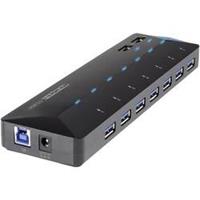 renkforce 7+2 poorten USB 3.0 hub met snellaadpoort, met status-LED's Zwart