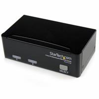 StarTech .com 2-poort Professionele USB KVM-Switch met Bekabeling. Aansluiting toetsenbord: USB, Aansluiting muis: USB, Aansluiting video: VGA. Maximum resolutie: 1920 x 1440 Pixels, Scaninterval: 3,8