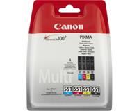 CANON CLI-551 Value Pack blister security 4x6 Phot Paper PP-201 50sheets + Cyan Magenta Yellow & Photo Black ink tanks