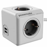 allocacoc PowerCube Extended USB inkl. 3 m Kabel grau Type F