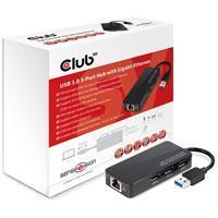 Club3D 3+1 Port USB 3.0-Hub Schwarz (glänzend)
