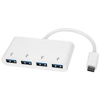 StarTech.com USB-C Hub 4-poorts USB 3.0 USB-C naar 4x USB-A bus gevoed wit (HB30C4ABW)