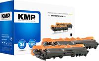 KMP Toner set van 2 vervangt Brother TN-241BK Compatibel Zwart 2500 bladzijden