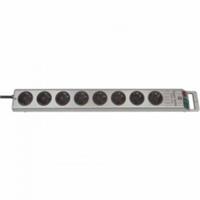 stekkerdoos 8V met schakelaar zilver 2,5 meter snoer