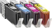 Basetech Tinte ersetzt Canon CLI-551 Kompatibel Kombi-Pack Photo Schwarz, Cyan, Magenta, Gelb BTC90