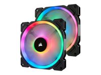 corsair 2x LL140 RGB Dual Light Loop PC-Gehäuse-Lüfter Schwarz, RGB (B x H x T) 140 x 140 x 25mm