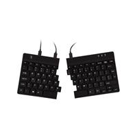 r-gotools Split USB Tastatur Belgisch, AZERTY Schwarz Flexibel, Ergonomisch