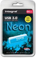 Neon USB Stick 64GB USB 3.0 Blauw