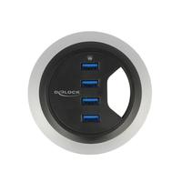 delock Tisch-Hub 4x USB 3.0 60mm