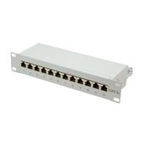 LogiLink 10,  Patch Panel Kat. 6A, 12-Ports, lichtgrau, 1HE