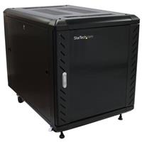 StarTech.com RK1236BKF Serverschrank (12HE, 73,7 cm tief, bis max. 800 Kg belastbar, mit Rollen, Tür mit Fenster und Schloss) - Schrank - 12U