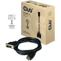 Club3D DVI Anschlusskabel [1x DVI-D Stecker - 1x HDMI-Stecker] 2.00m Schwarz