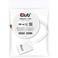 Club3D DisplayPort Adapter [1x DisplayPort Stecker - 1x VGA-Buchse] Weiß