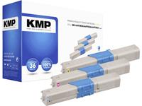 KMP Toner multipack vervangt OKI 44973535, 44973534, 44973533 Compatibel Cyaan, Magenta, Geel 1500 bladzijden O-T37V