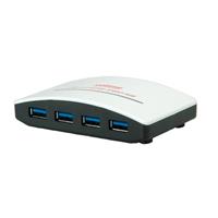 Roline 14.02.5027 4 Port USB-Kombi-Hub Schwarz, Weiß