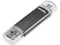 Hama FlashPen Laeta Twin USB-stick smartphone/tablet Grijs 32 GB USB 2.0, Micro-USB 2.0