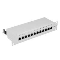 Techtube Pro UTP Cat6 Patchpanel 10''- 12 poorts Afgeschermd Grijs