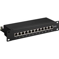 Goobay STP Cat6a Patchpanel 10"- 12 poorts Zwart