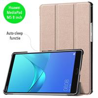 CasualCases 3-Vouw sleepcover hoes - Huawei MediaPad M5 8.4 inch - roze/goud