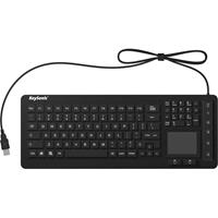 Keysonic KSK-6231 INEL (US) USB Toetsenbord QWERTY, US-Engels Zwart Siliconemembraan, Waterdicht (IPX7), Verlicht, Ge&iuml;ntegreerd touchpad, Muisknoppen